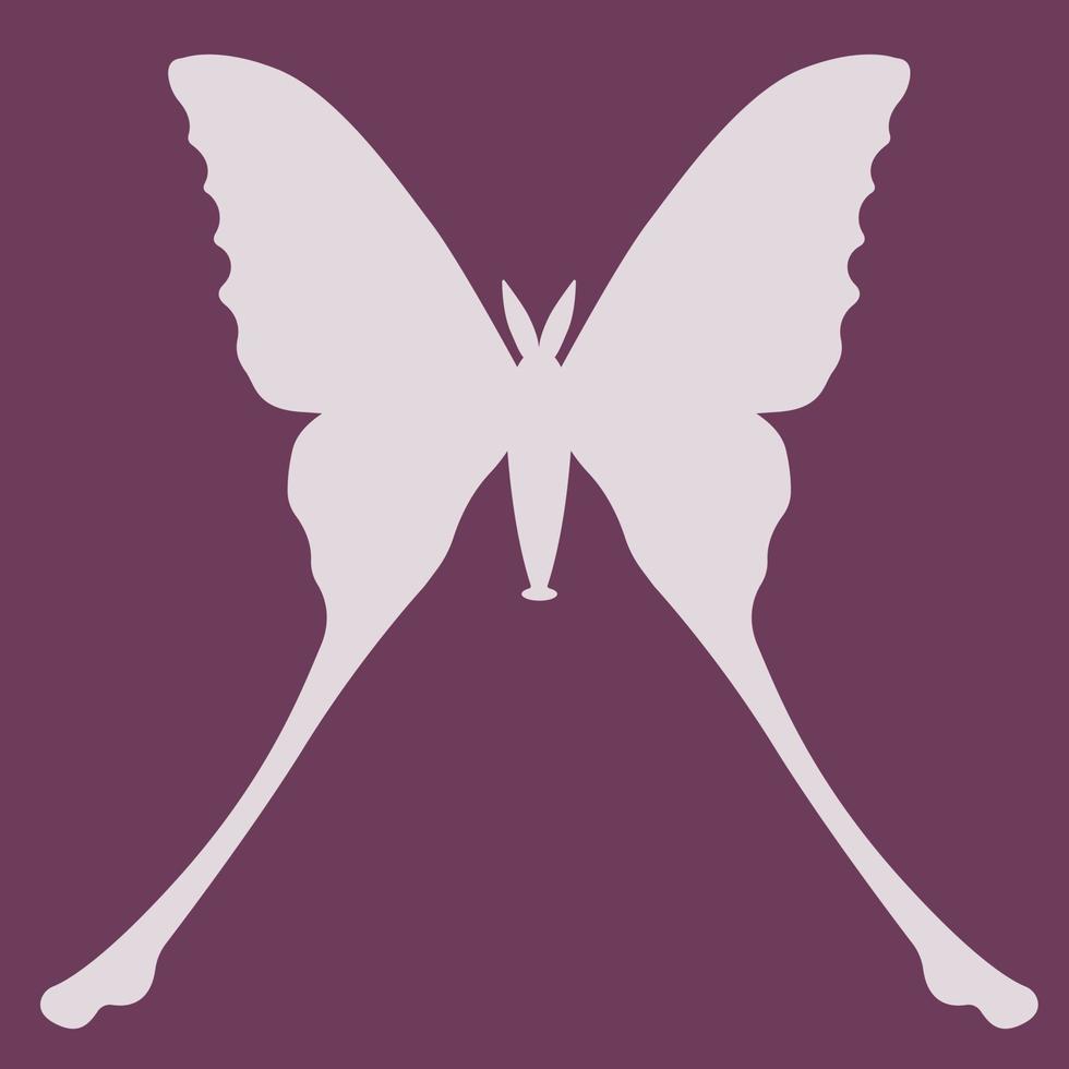 Butterfly insect silhouette outline. vector