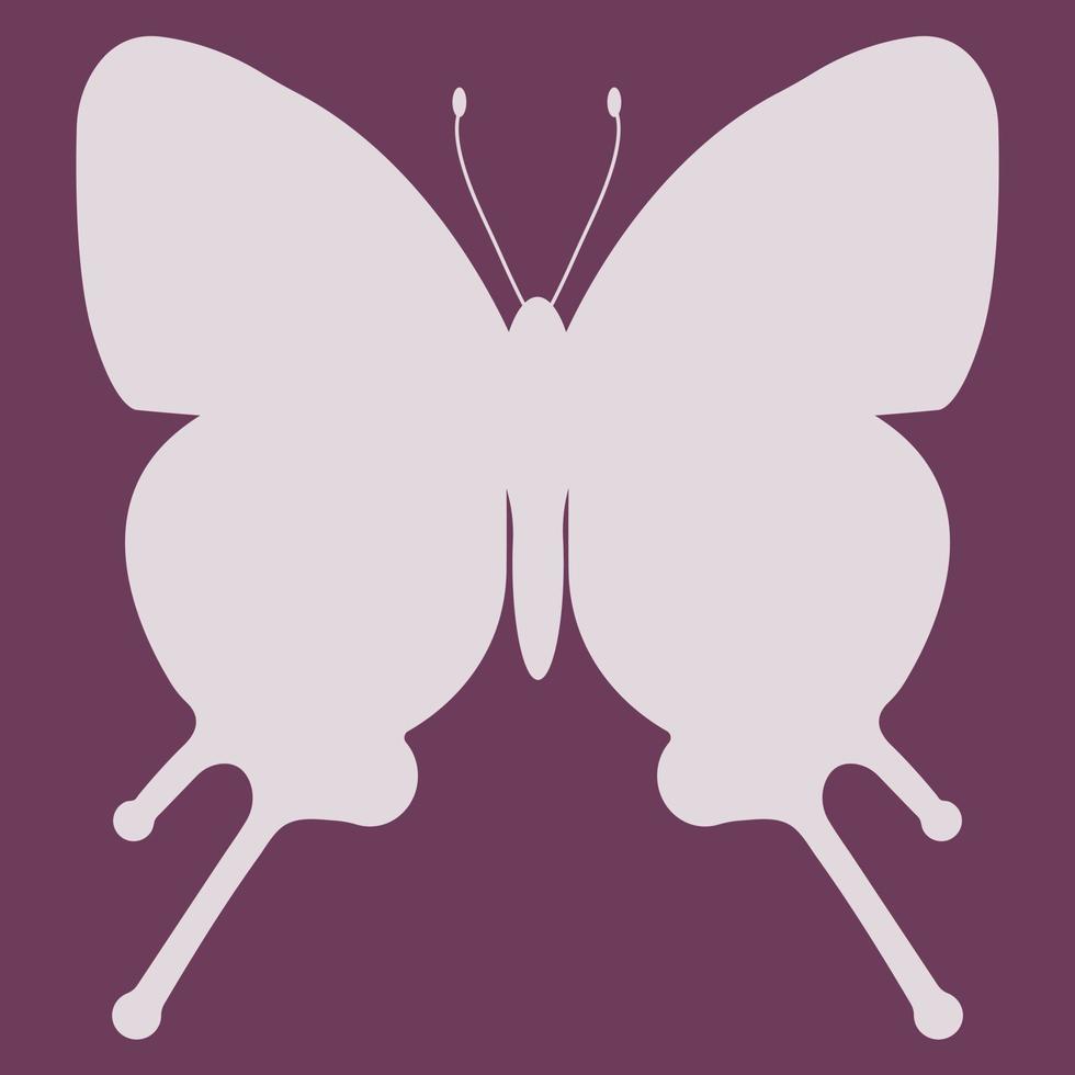 Butterfly insect silhouette outline. vector