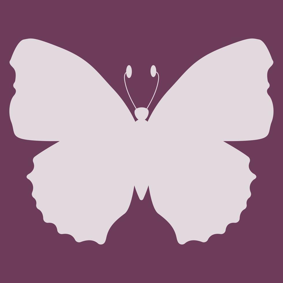 contorno de silueta de insecto mariposa. vector