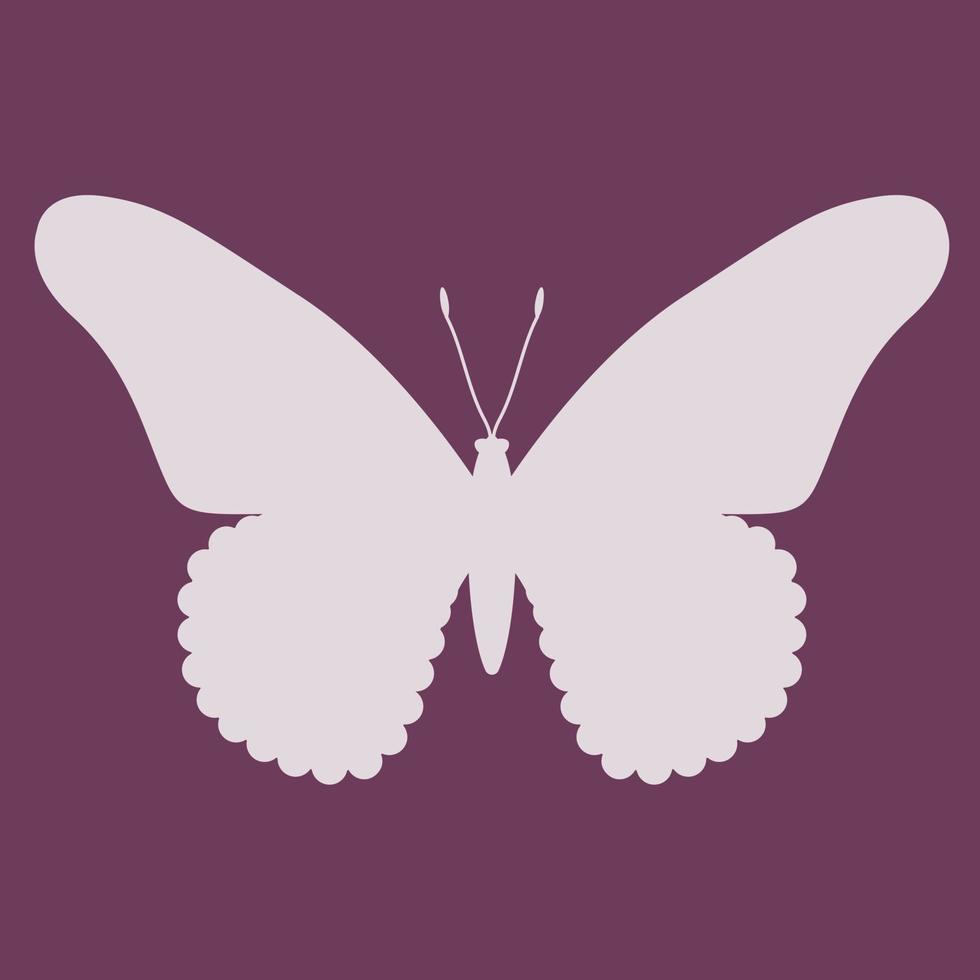 Butterfly insect silhouette outline. vector