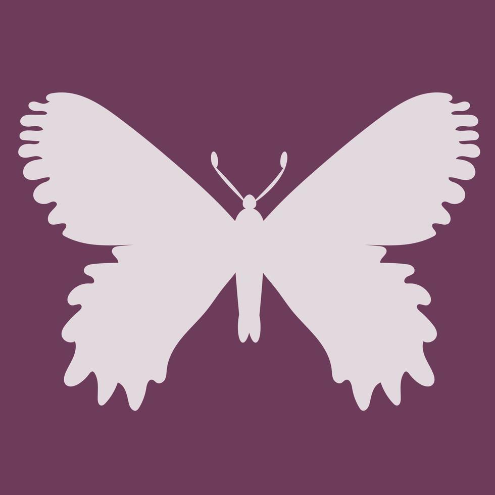 Butterfly insect silhouette outline. vector