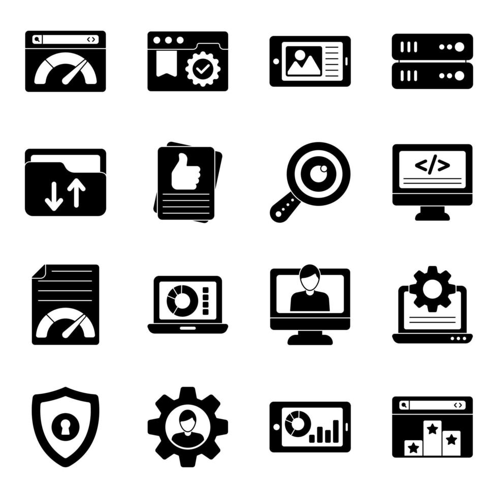 Pack of Seo and Marketing Icons vector