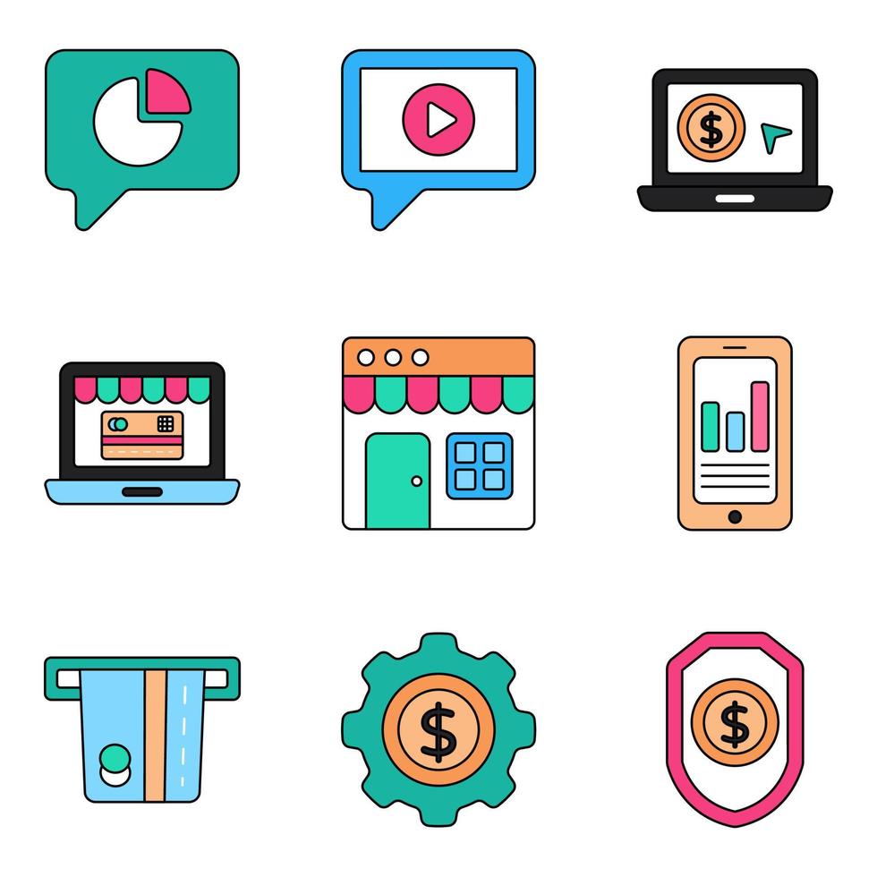 paquete de iconos de gestión financiera vector