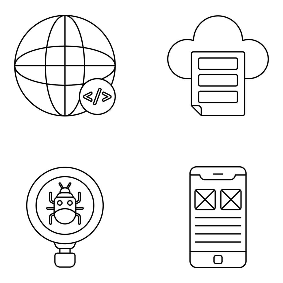 Pack of Mobile App Development Icons vector