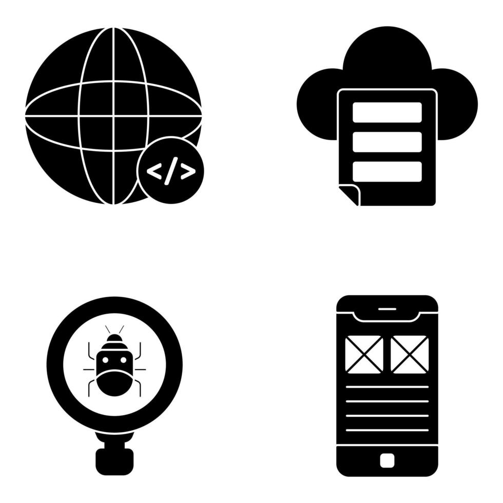 Pack of Mobile App Development Icons vector