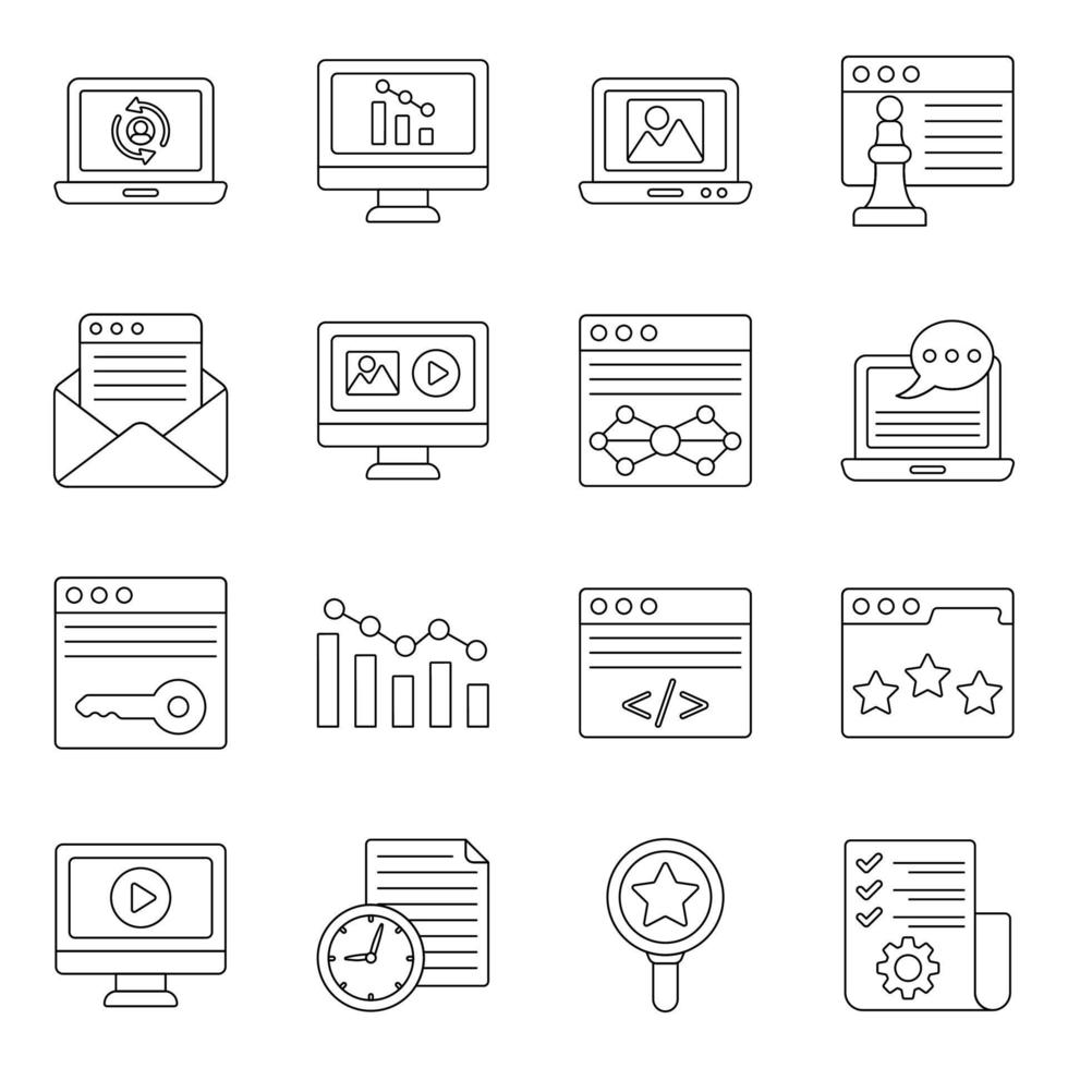 Pack of Production Management Icons vector