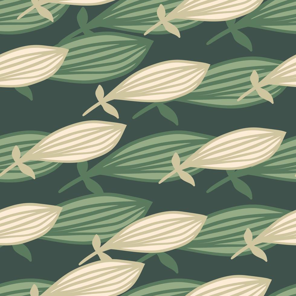 Exotic outline leaves seamless pattern. Nature palm leaf endless wallpaper. vector