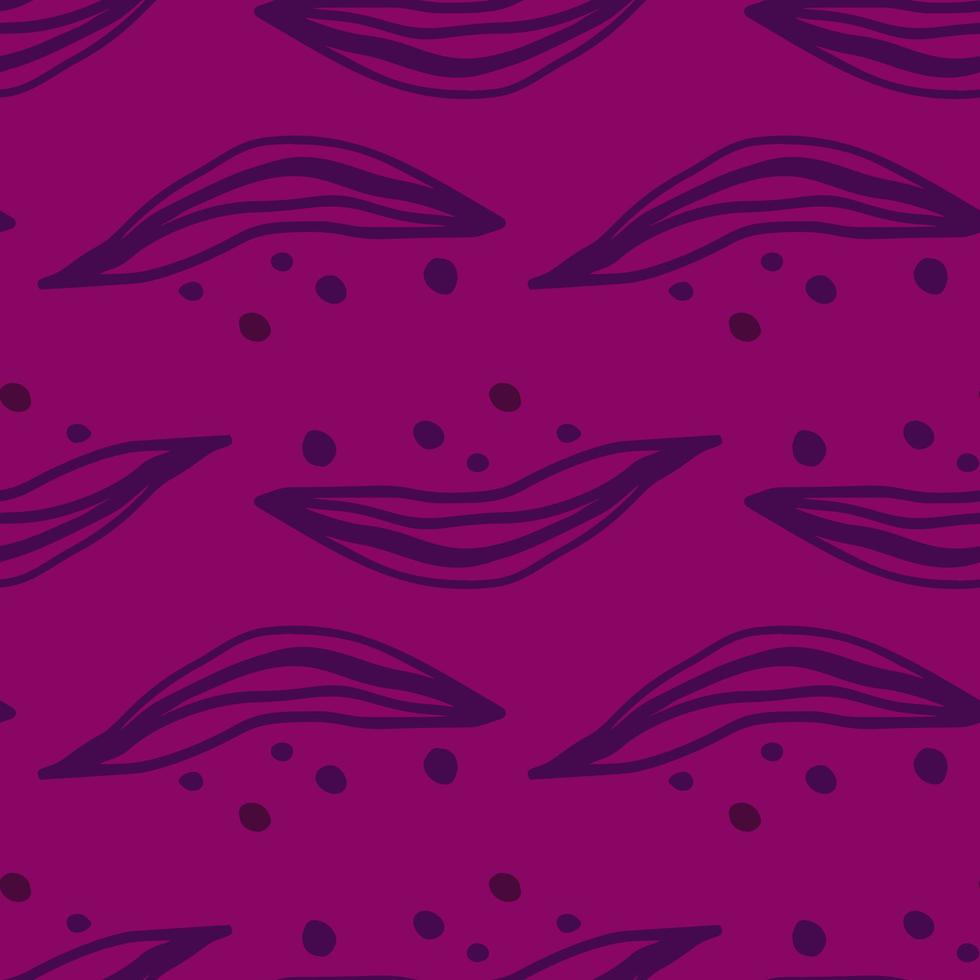 Abstract linear leaves tropical seamless pattern. Rainforest line background. vector