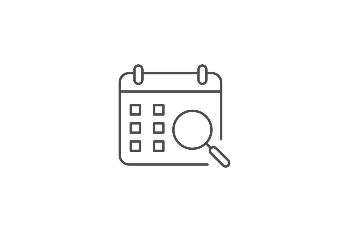 Calendar and magnifying glass icon line vector