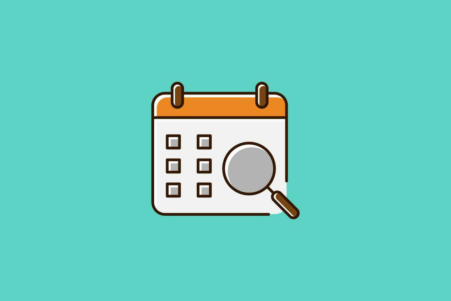 Calendar and magnifying glass icon vector design