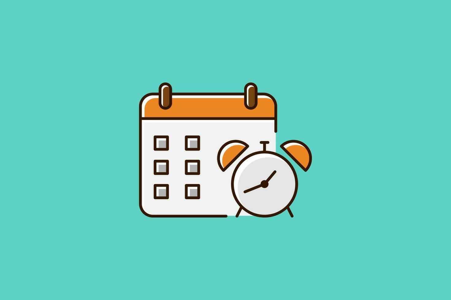 Calendar and alarm clock icon vector