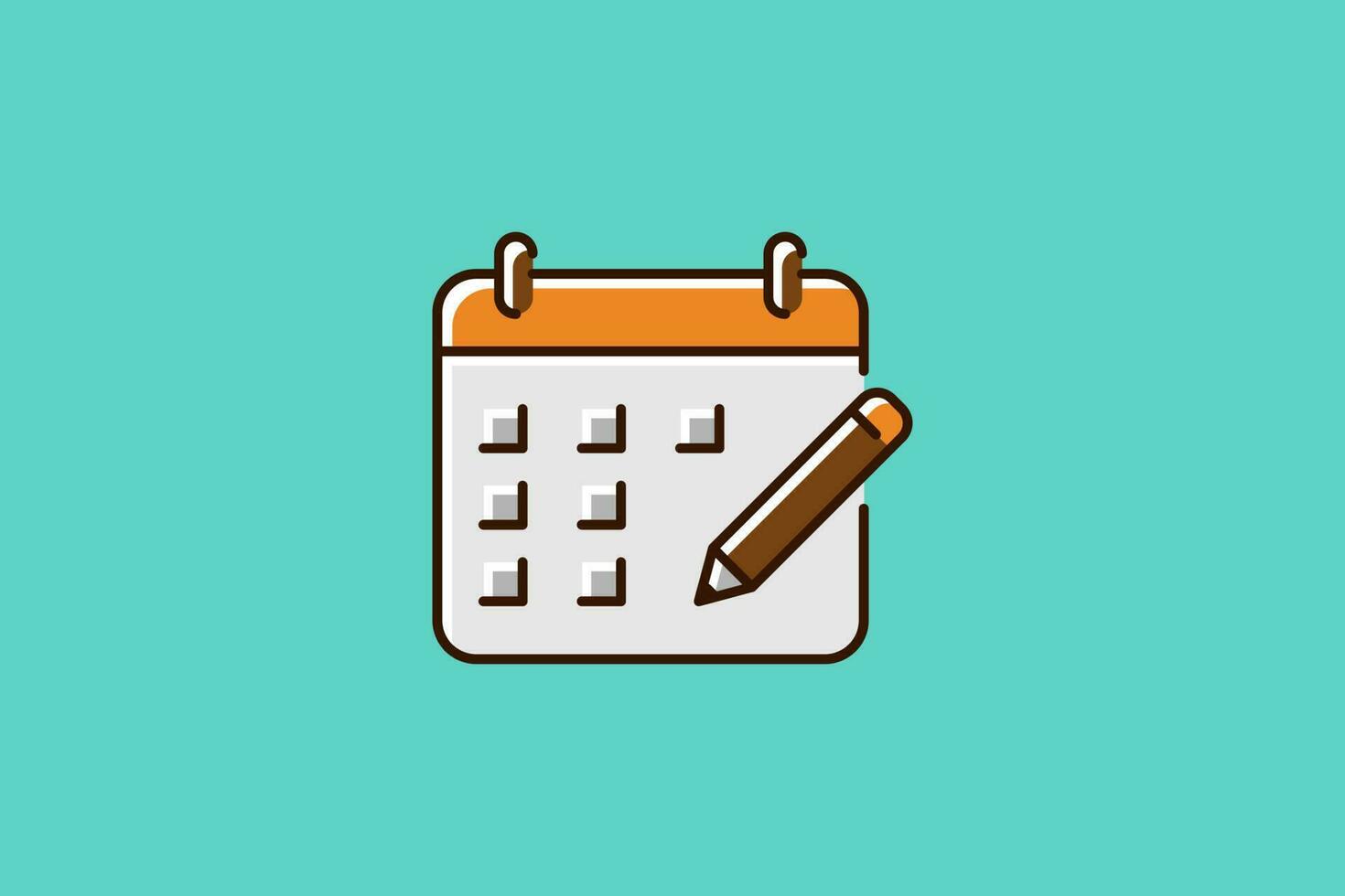 Calendar and pen icon vector