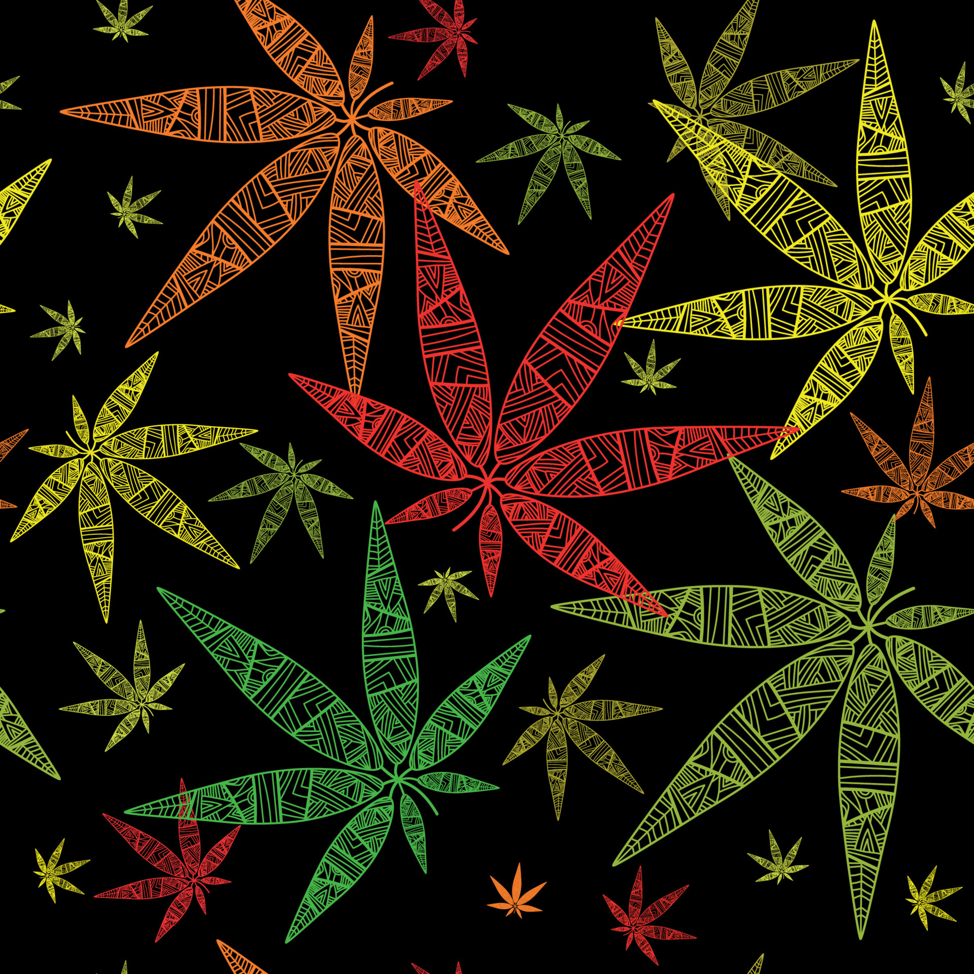 Cannabis leaves seamless pattern, background. Abstract pattern from