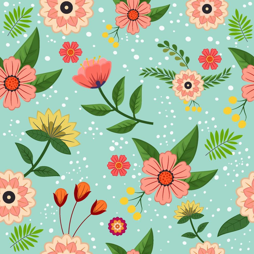 Seamless Pattern Spring Floral Background vector