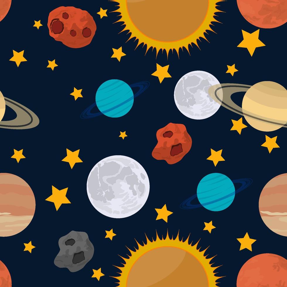 Seamless Pattern Celestial Bodies Background vector