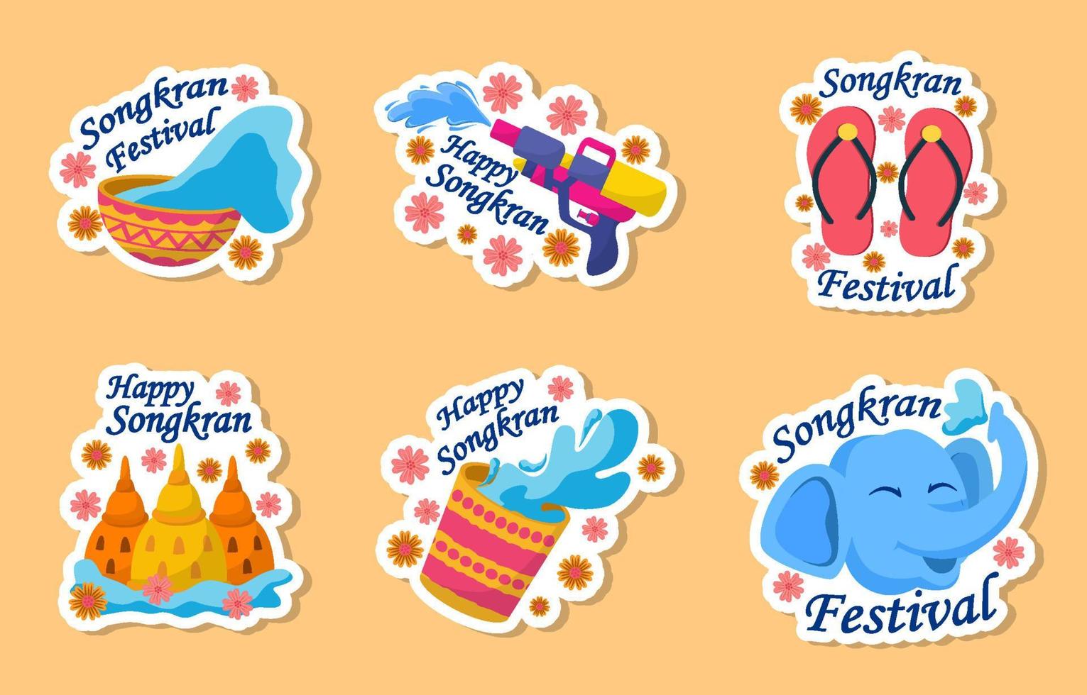 Festivity Songkran Sticker vector