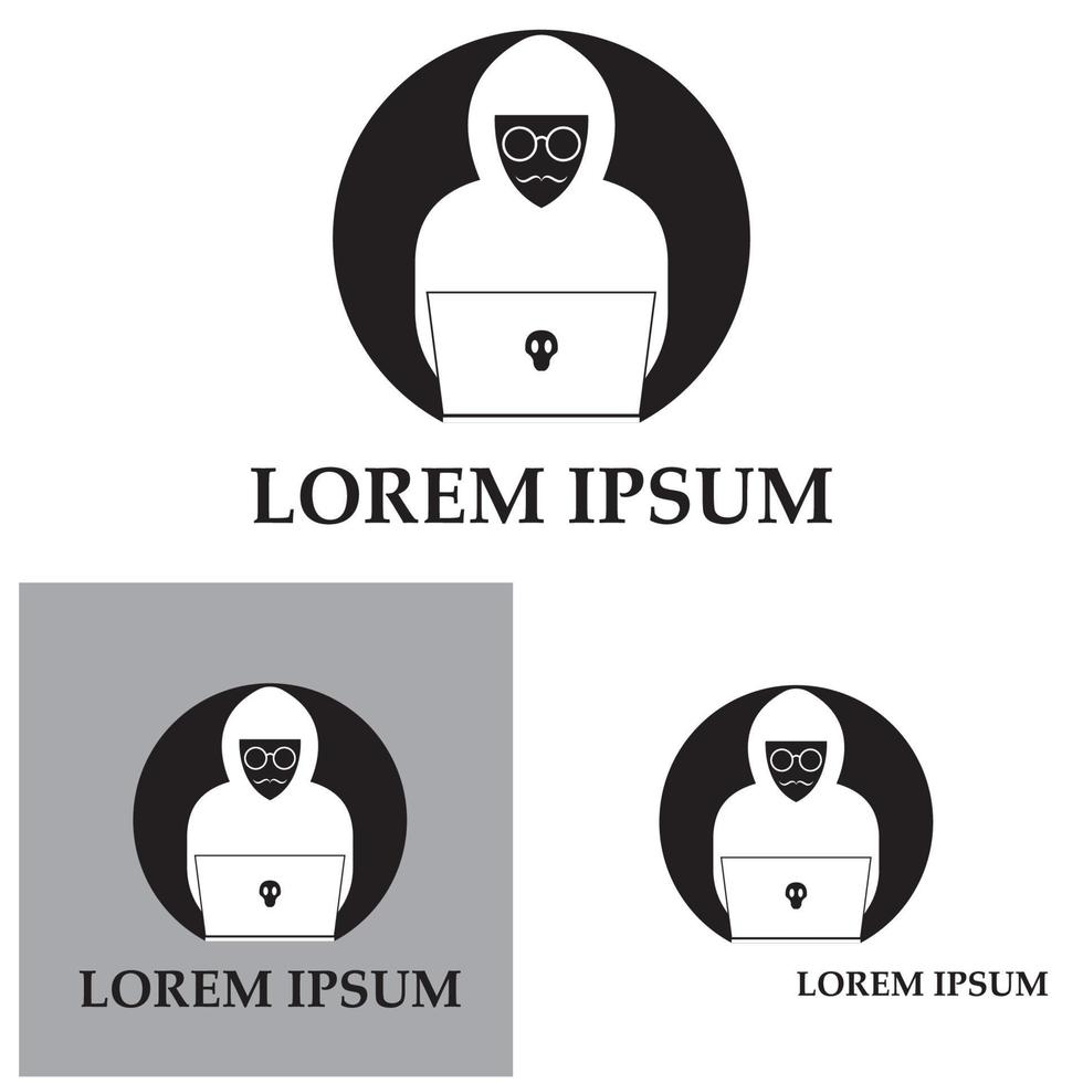 Hacker icon logo vector background