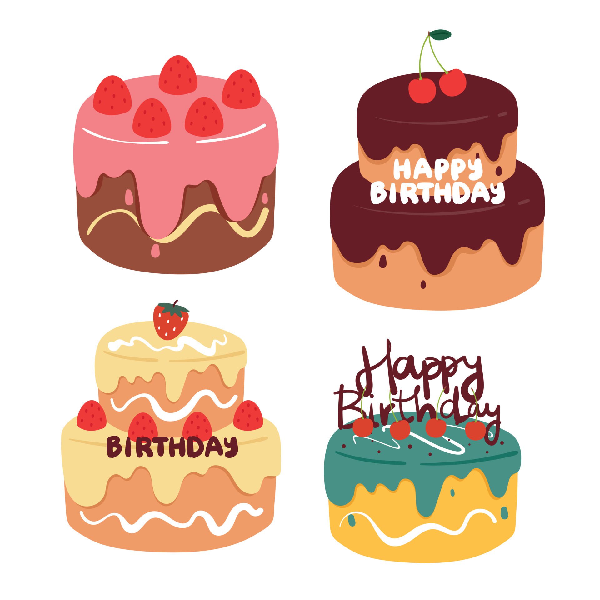 hand drawing cartoon birthday cake sticker set 6328049 Vector Art at Vecteezy hand drawing cartoon birthday cake sticker set 6328049 Vector Art at Vecteezy