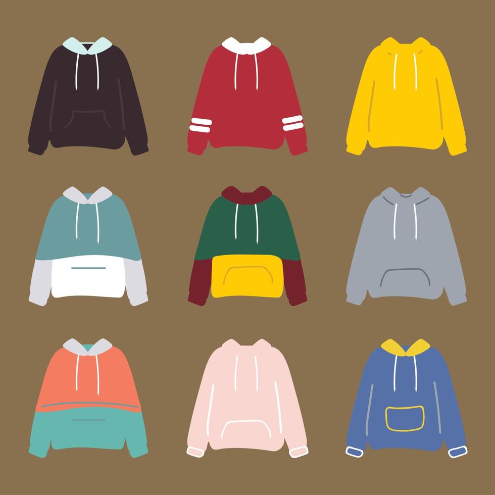 hand drawing cartoon clothes sticker set vector