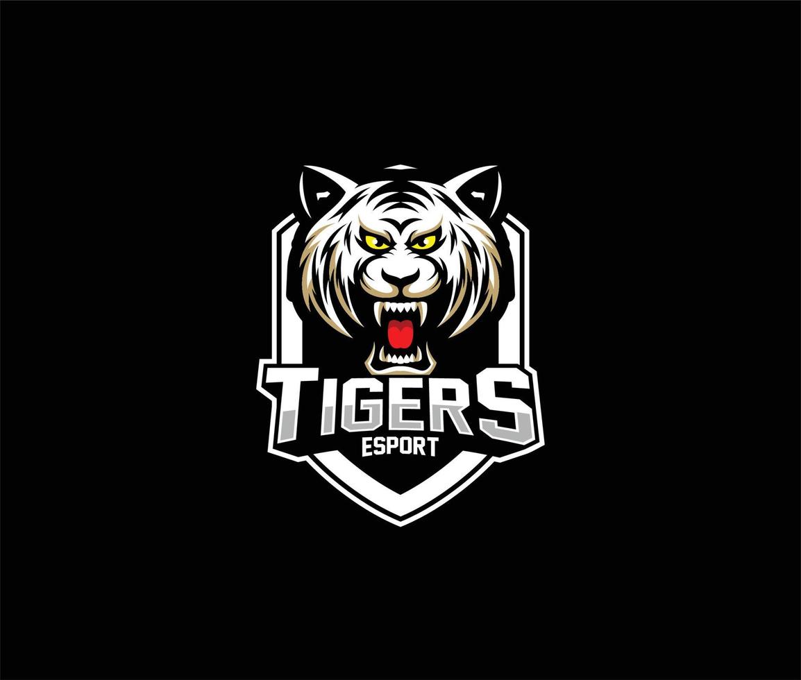 Angry tiger esport emblem vector