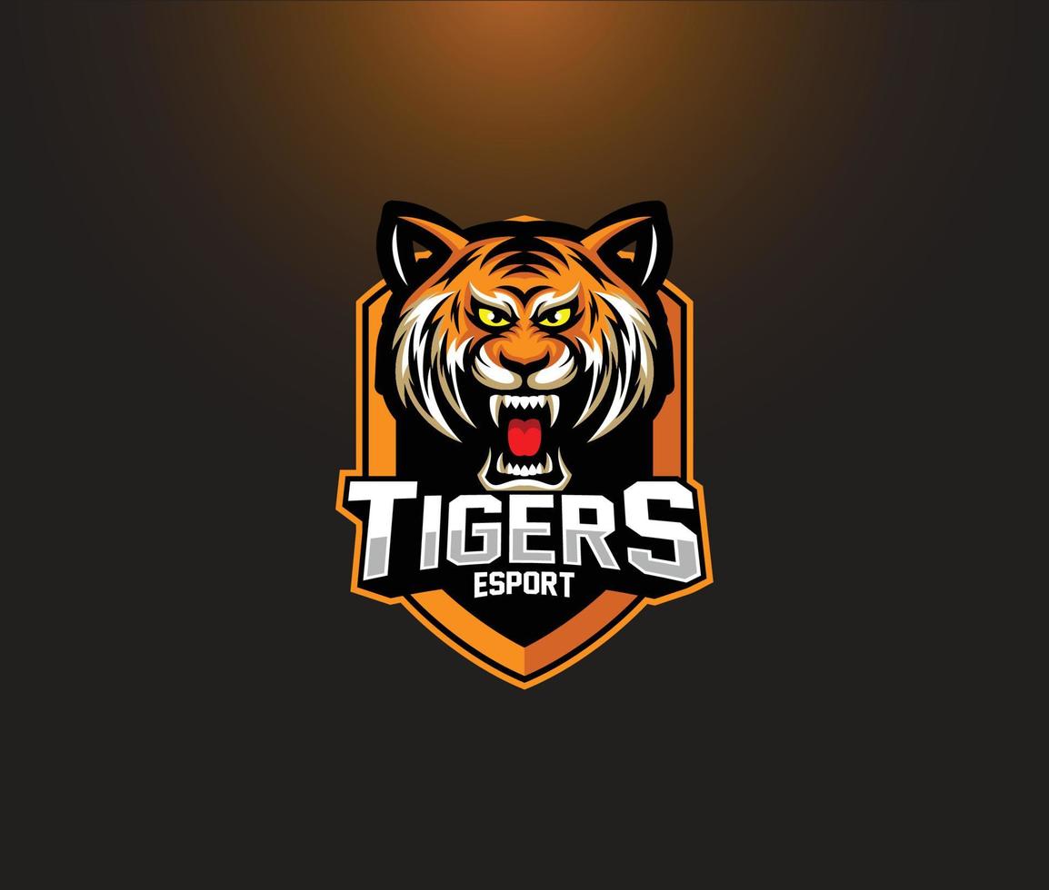 Angry tiger esport emblem vector