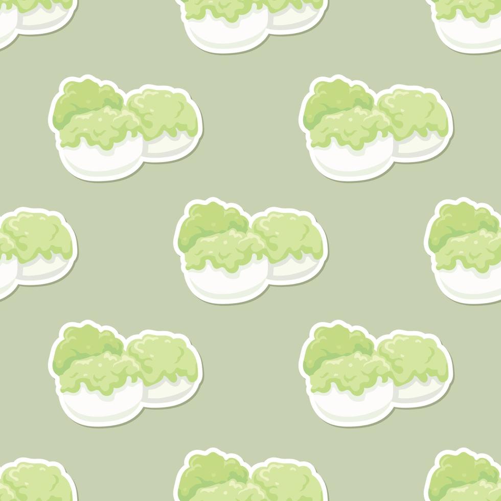 Seamless Japanese desert sticker illustration cartoon pattern vector