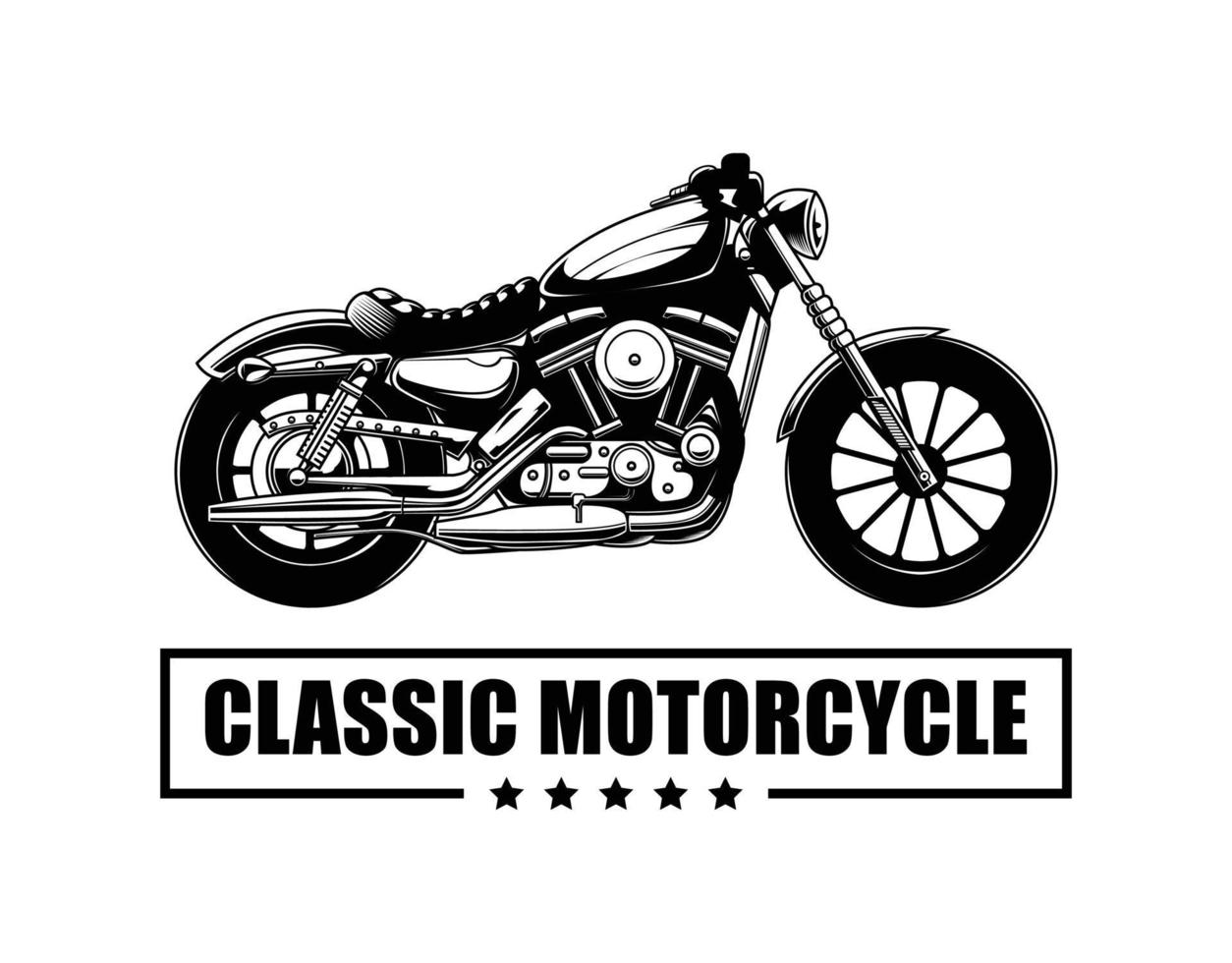 diseño de logotipo de motocicleta clásica vector