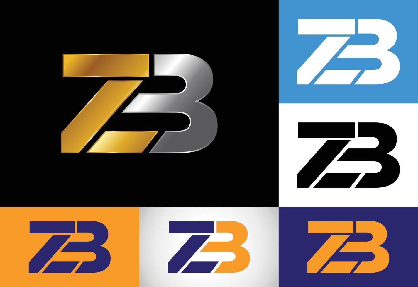 vector de diseño de logotipo de letra inicial zb. símbolo del alfabeto gráfico para la identidad empresarial corporativa
