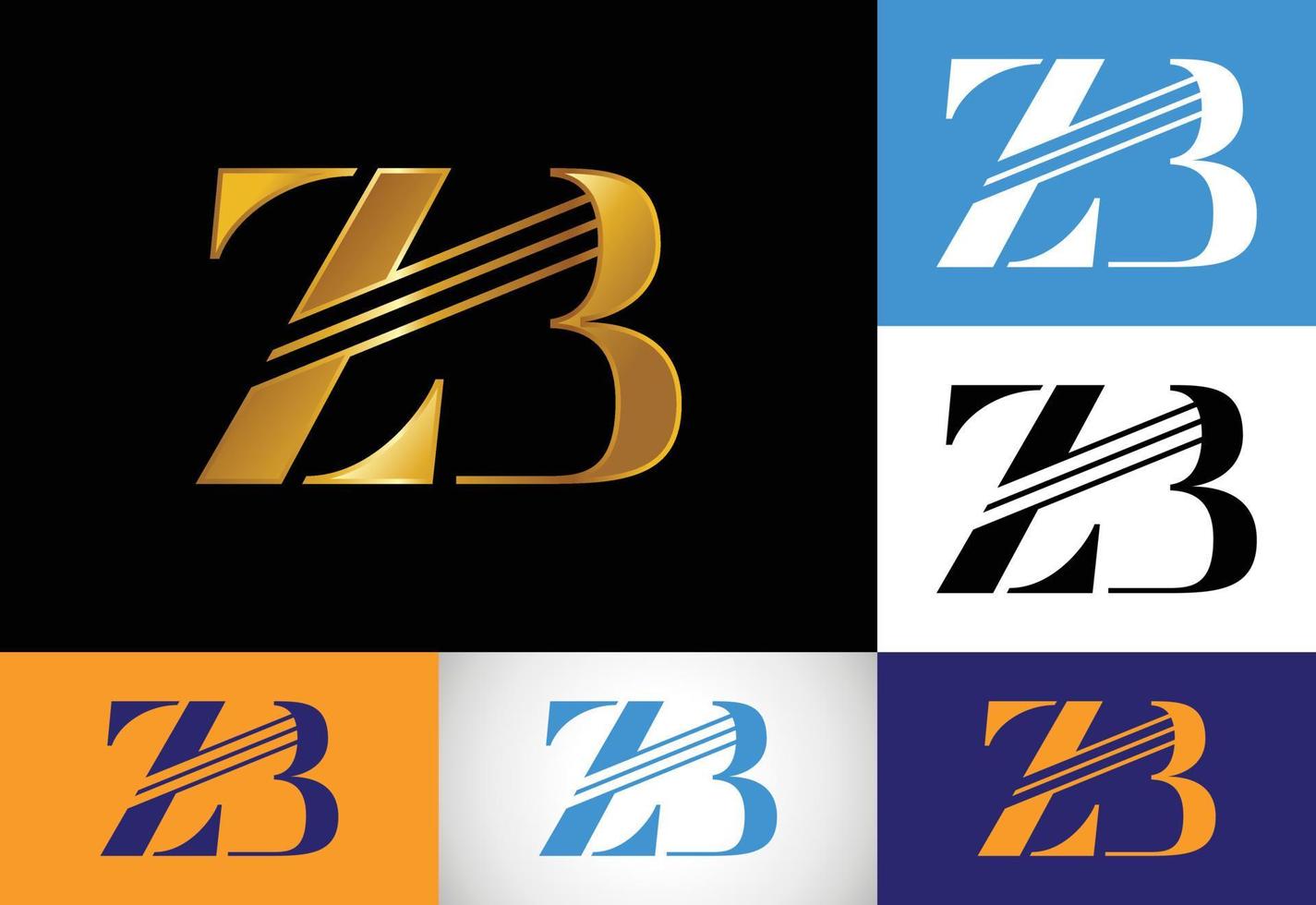 vector de diseño de logotipo de letra inicial zb. símbolo del alfabeto gráfico para la identidad empresarial corporativa