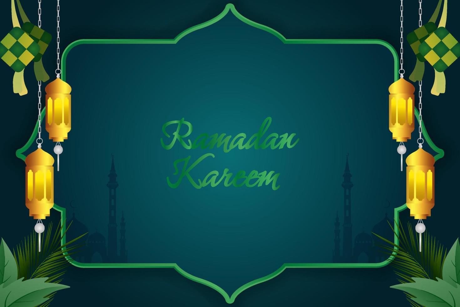 Background Ramadan Kareem Islamic with element vector