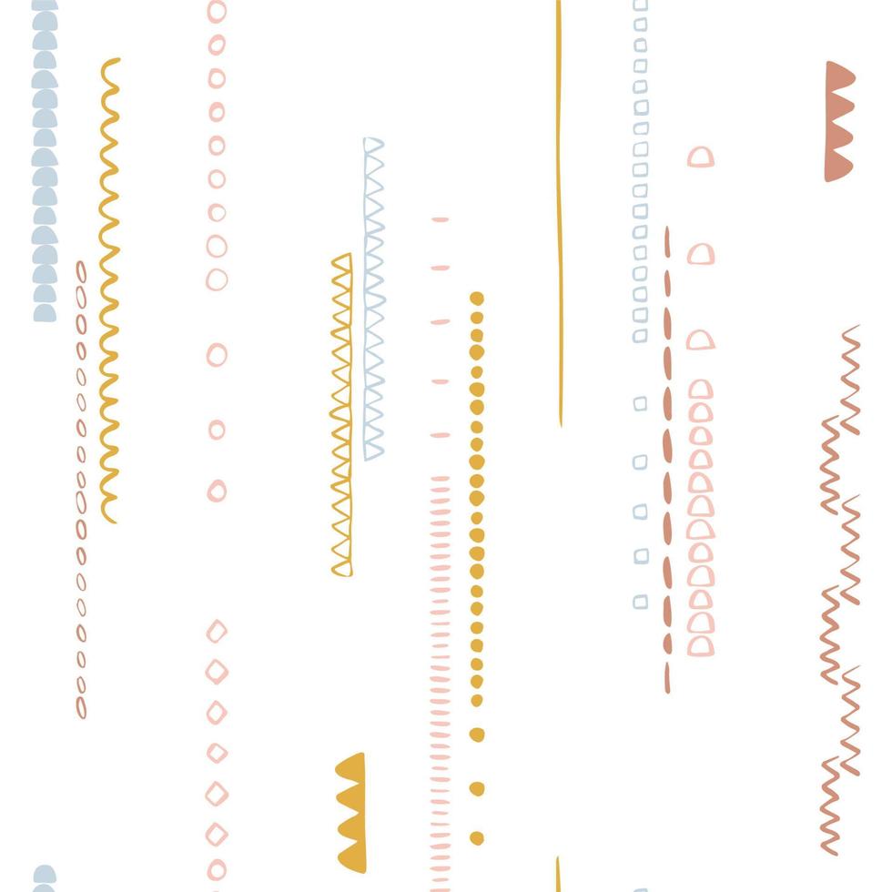Vector seamless surface pattern design Childish background Trendy customized color Childhood hipster Boho theme Scandinavian style geometric abstract pattern For printing on paper and fabric