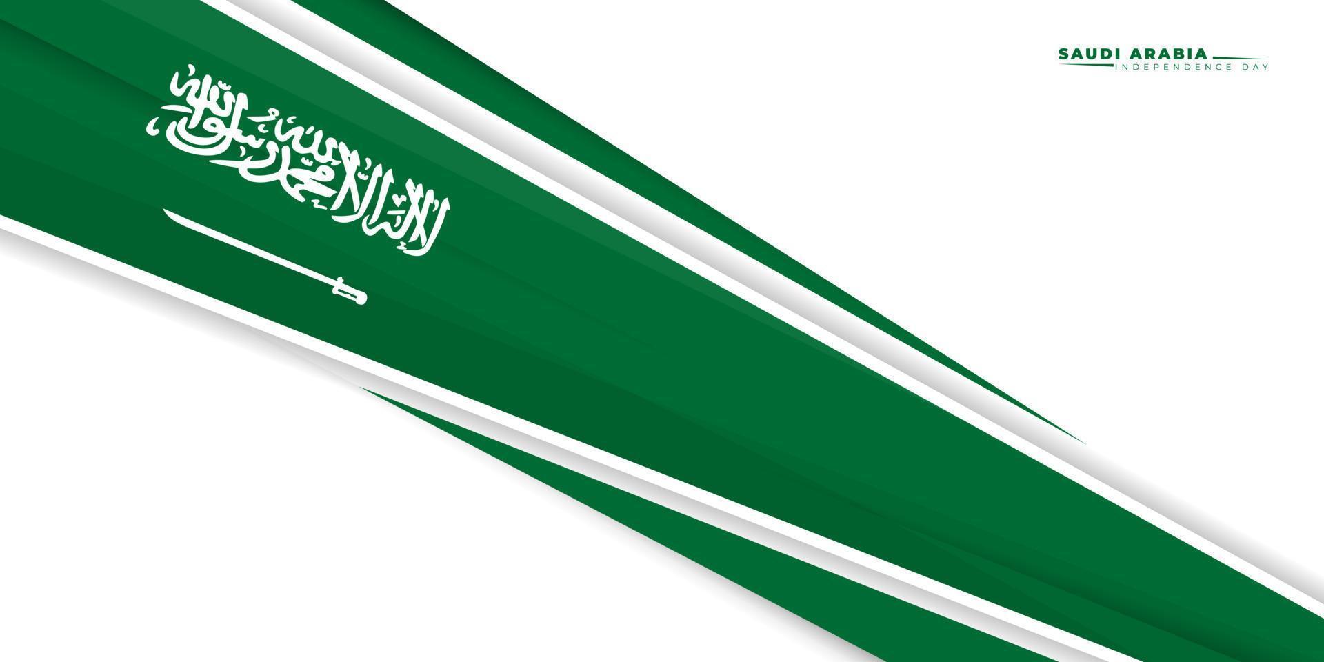 diseño de fondo geométrico verde negro con bandera de arabia saudita. día de la independencia de arabia saudita. buena plantilla para el día de la independencia de arabia saudita o el diseño del día nacional vector