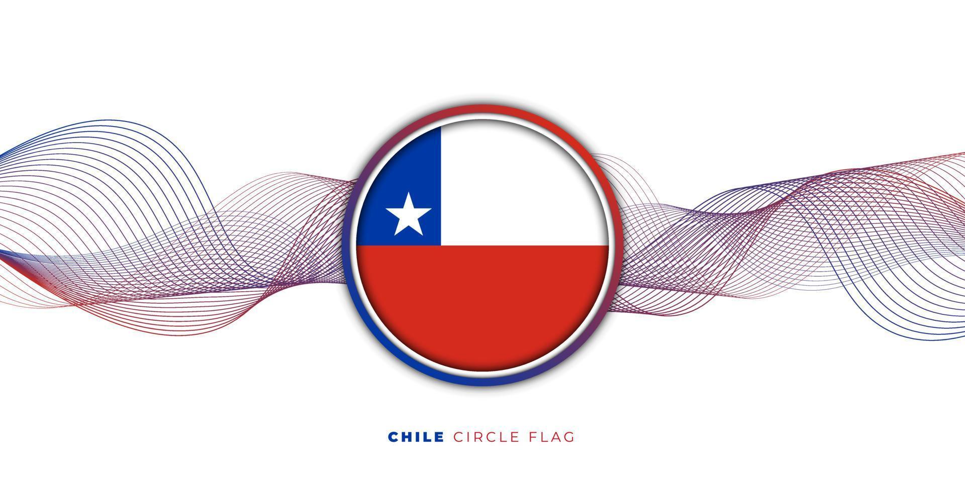 Chile circle flag vector illustration