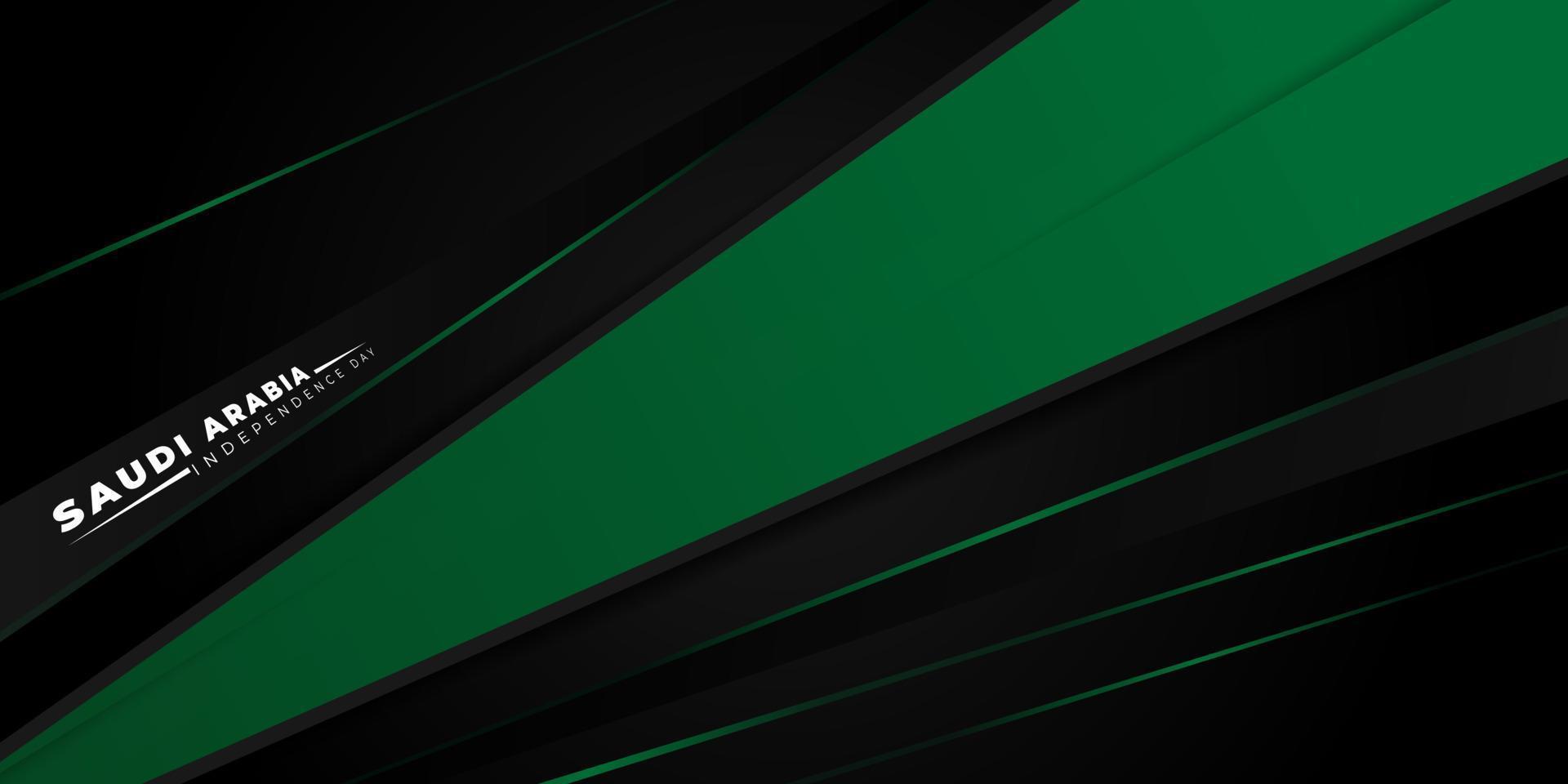 Black green Geometric background design. Saudi Arabia Independence day. Good template for Saudi Arabia Independence day or national day design vector