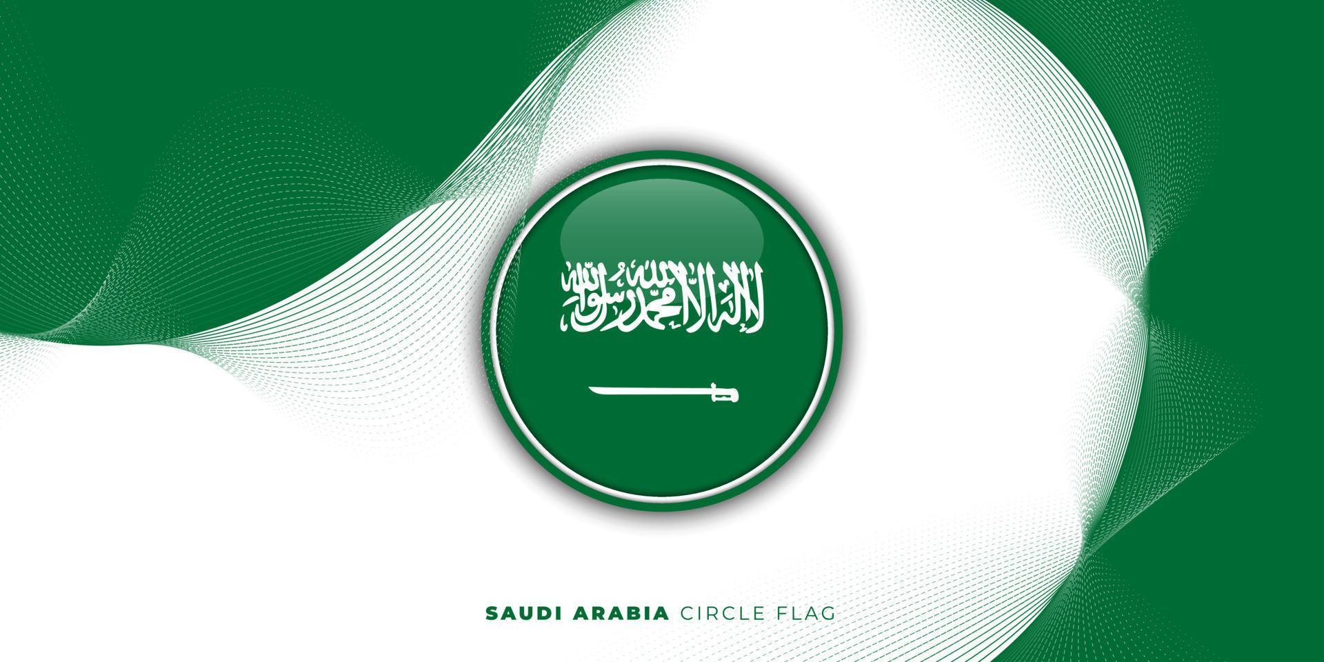 Saudi Arabia circle flag with abstract background. Saudi Arabia Independence day. Good template for Saudi Arabia Independence day or national day design vector