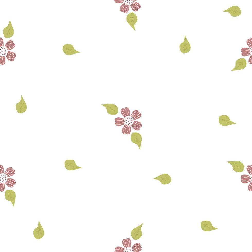Floral seamless pattern. Decorative flower with branches and leaves on