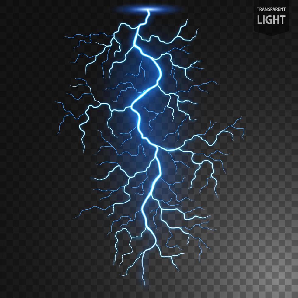 relámpago azul, efecto de tormenta, concepto eléctrico. ilustración vectorial vector