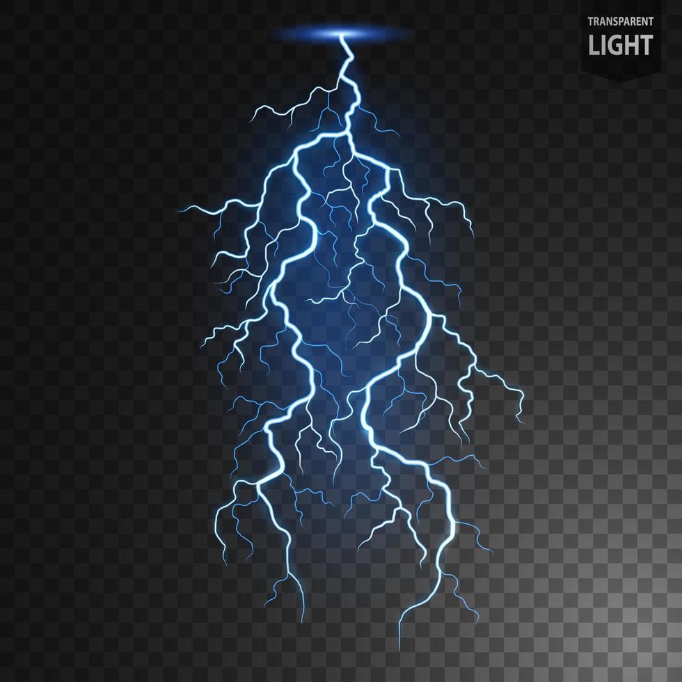 Blue Lightning Flash Bolt, Thunderstorm effect, Electrical Concepton. Vector Illustration