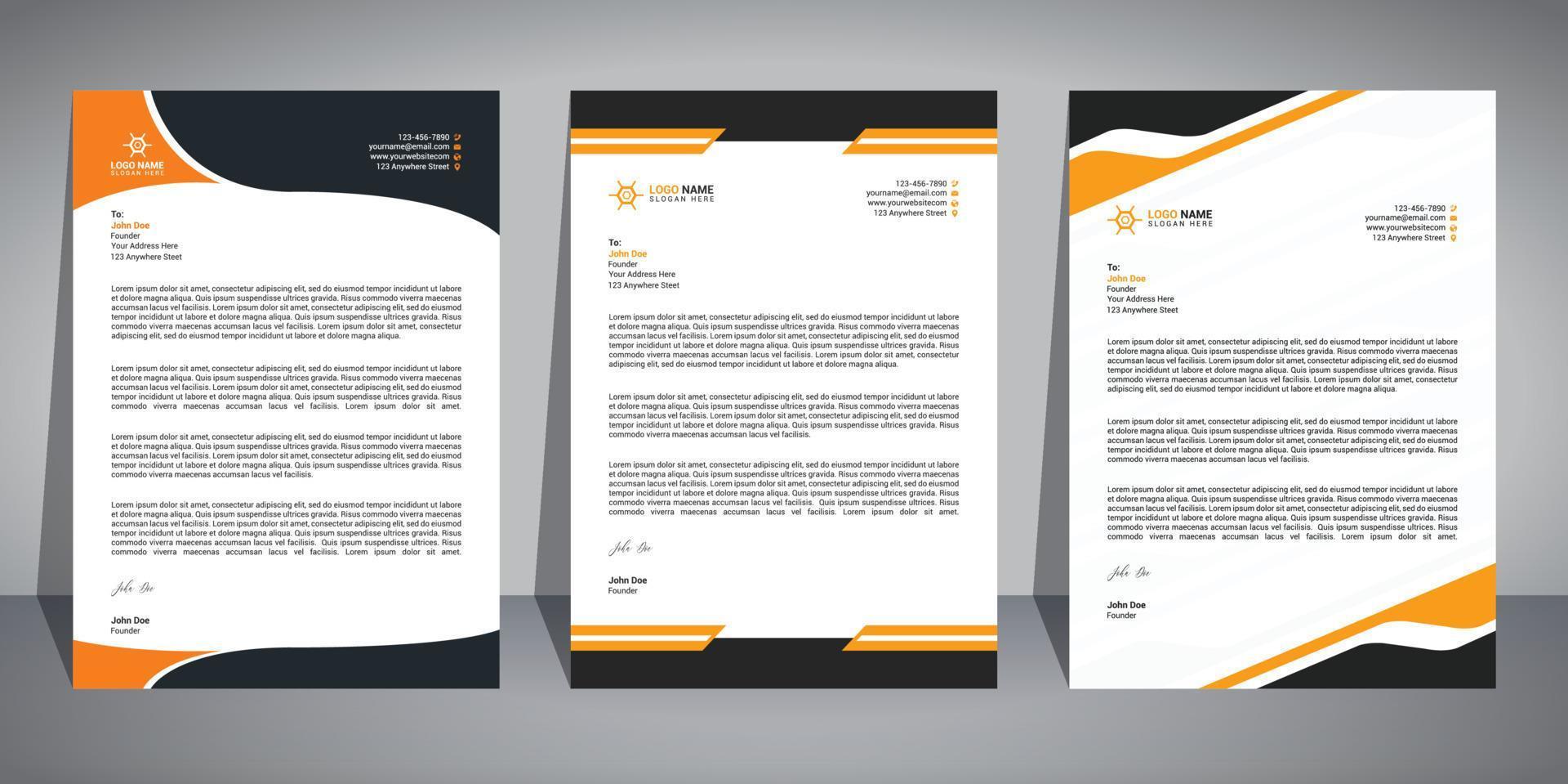 Creative letterhead design template vector