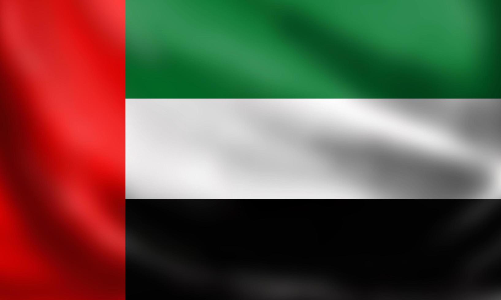 National Flag of UAE. 3D rendering waving waving flag High quality image. Official United Arab emirates state symbol of the country. Original colors, sizes and shapes. photo