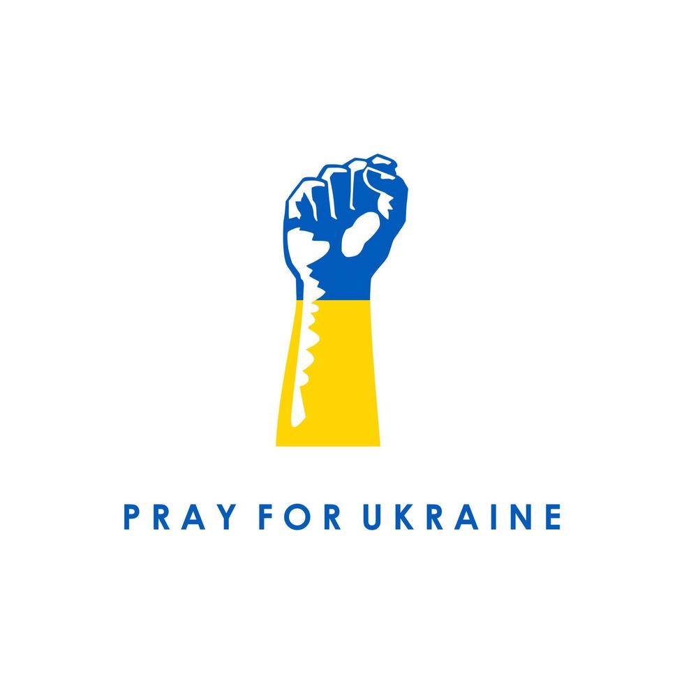 Pray for peace in Ukraine Vector flat illustration on white background. stop war in Ukraine. Pray For Ukraine peace.