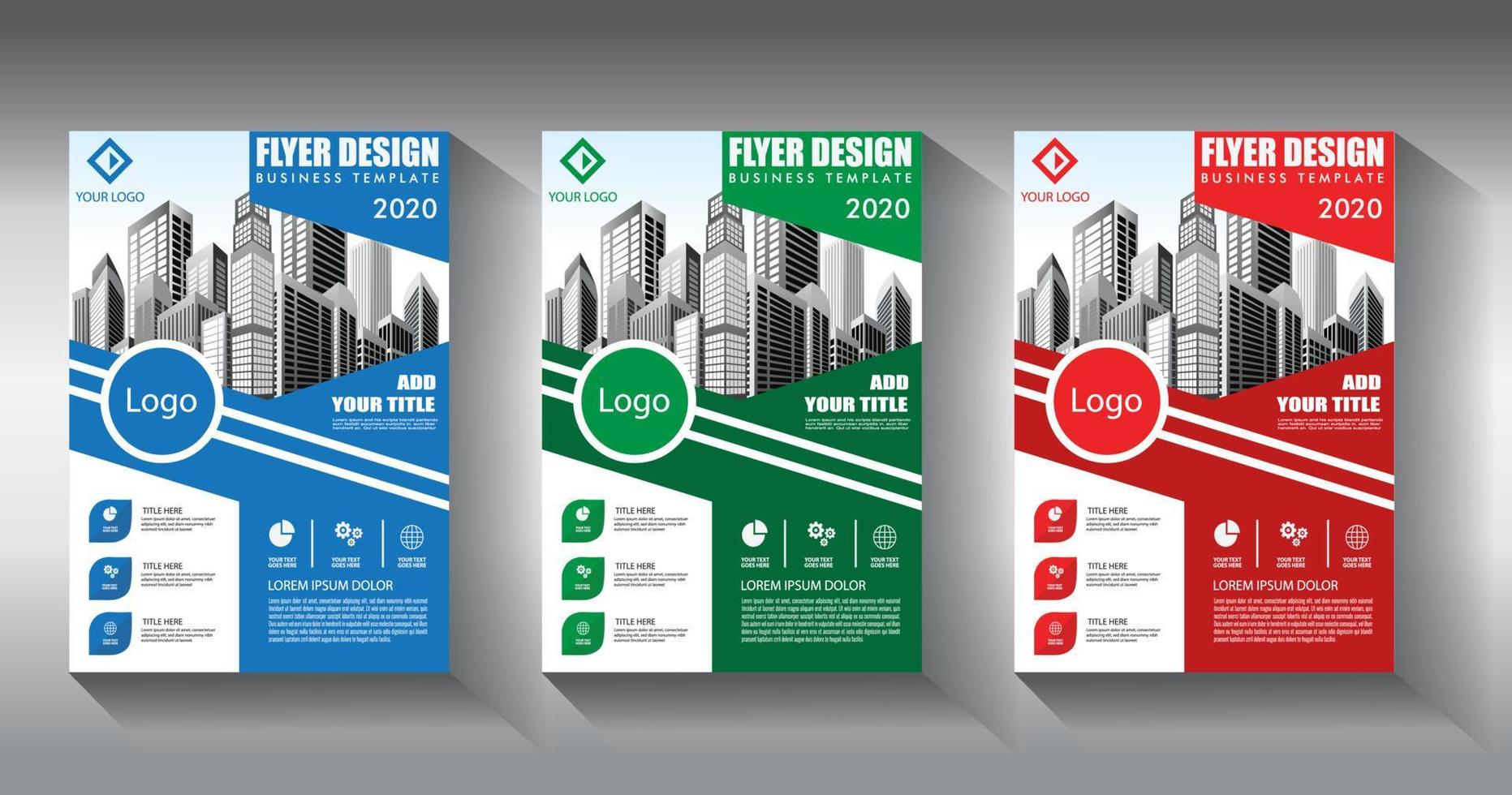 flyer business template brochure layout annual report vector