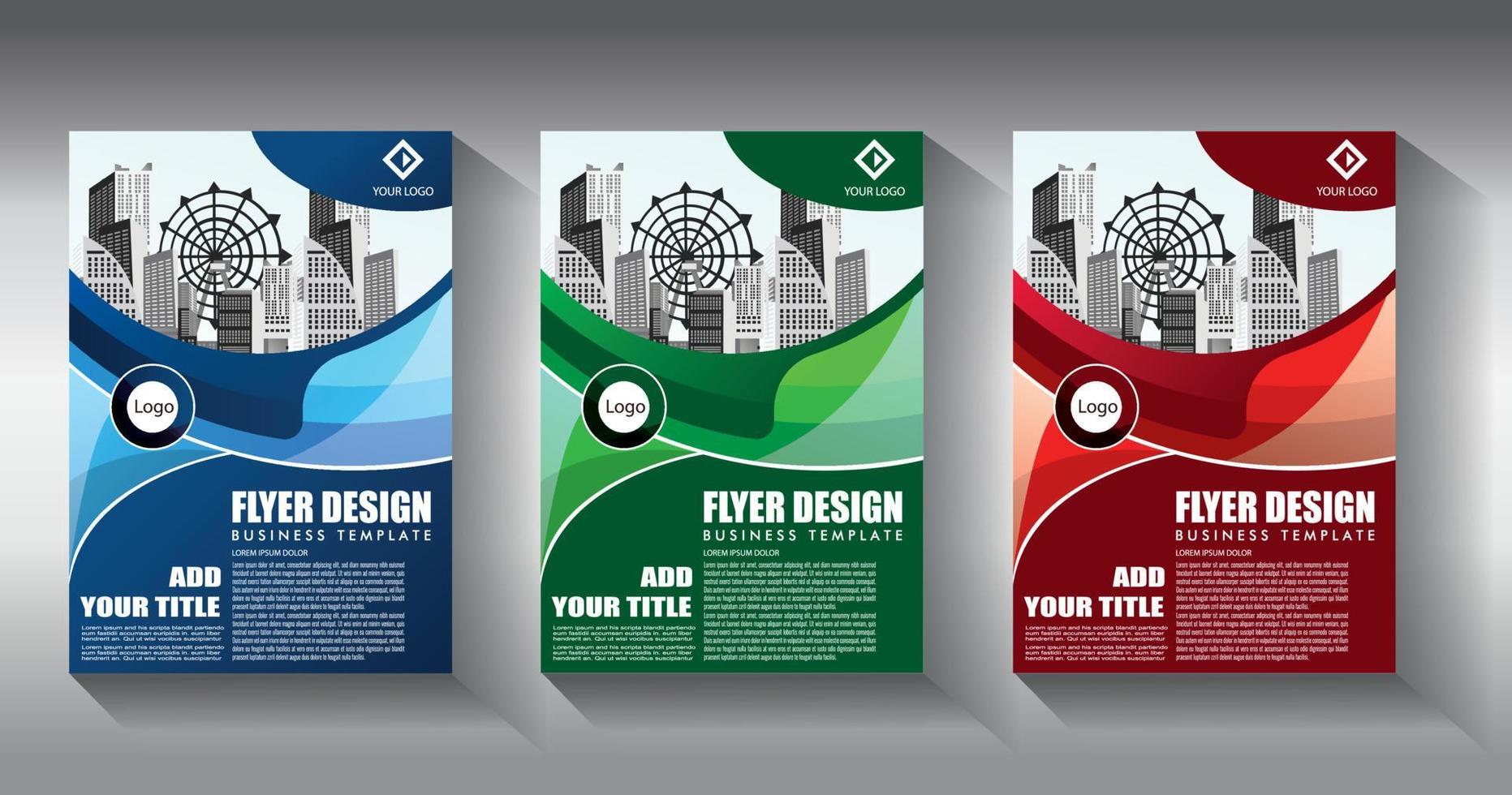 flyer business template brochure layout annual report vector