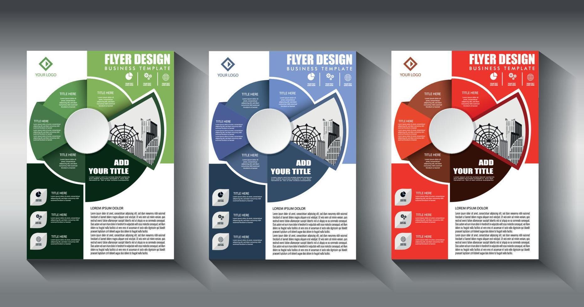 flyer business template brochure layout annual report vector