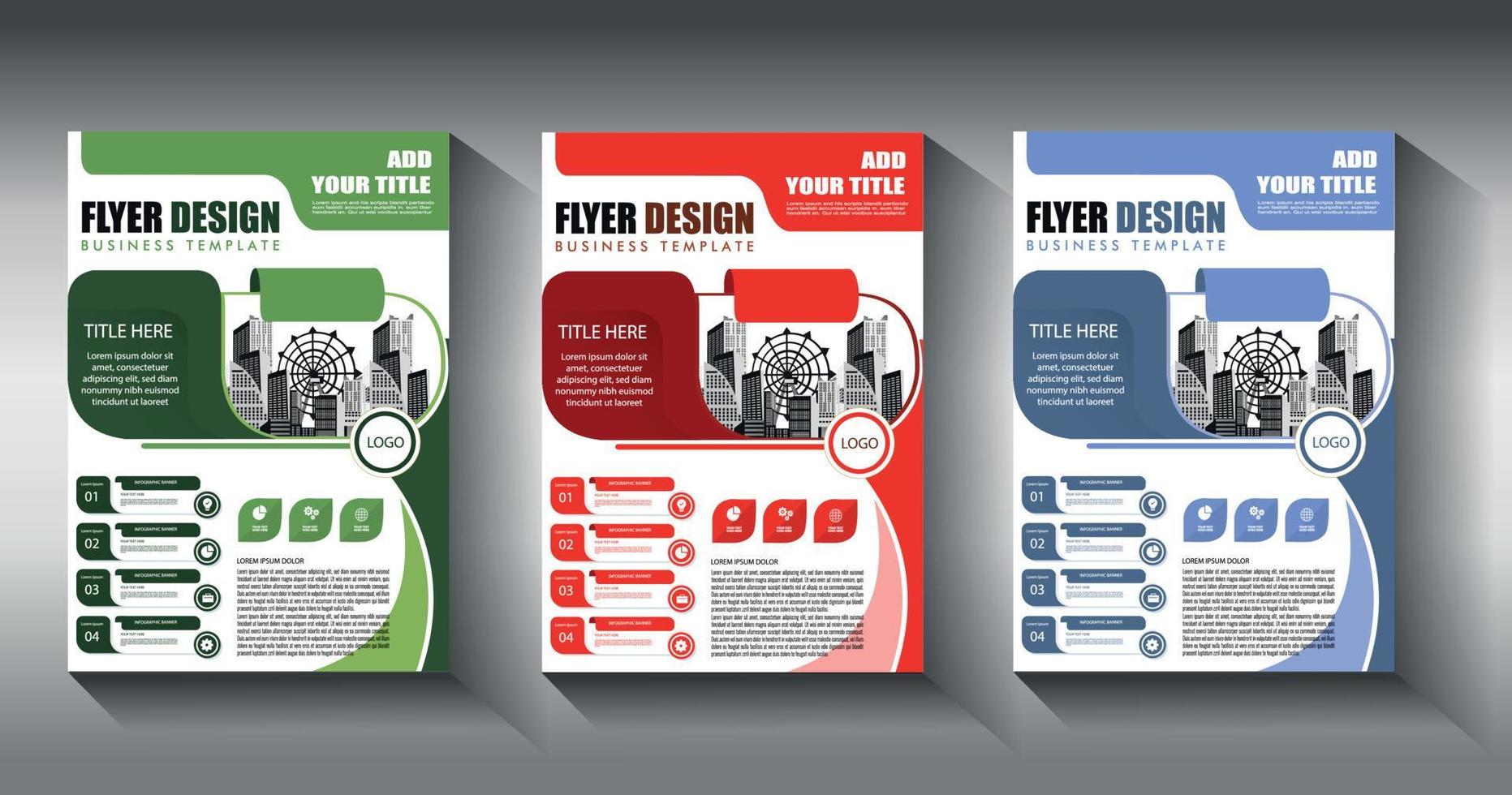 flyer business template brochure layout annual report vector