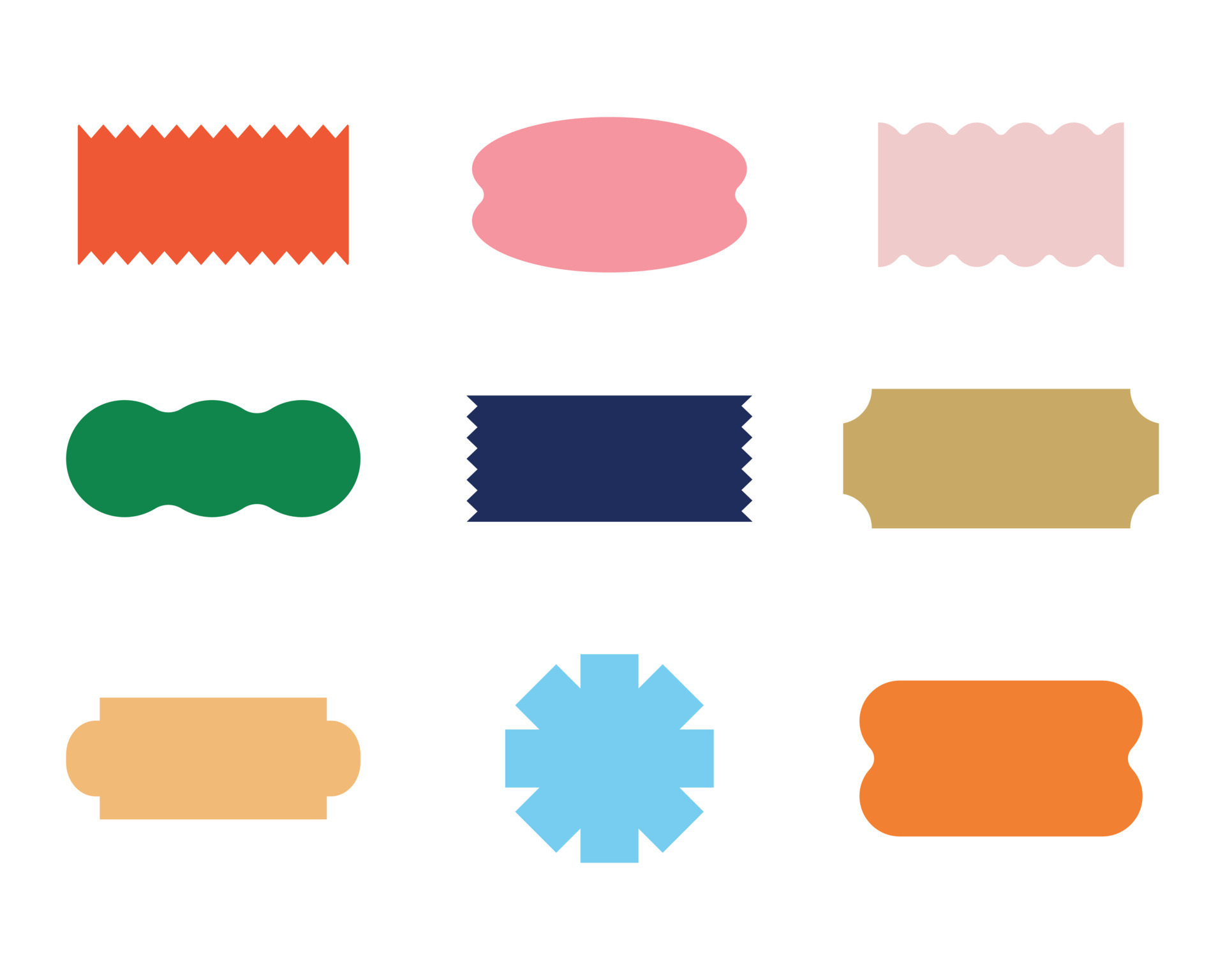 set of retro empty badge for template. various tag shape in minimalist