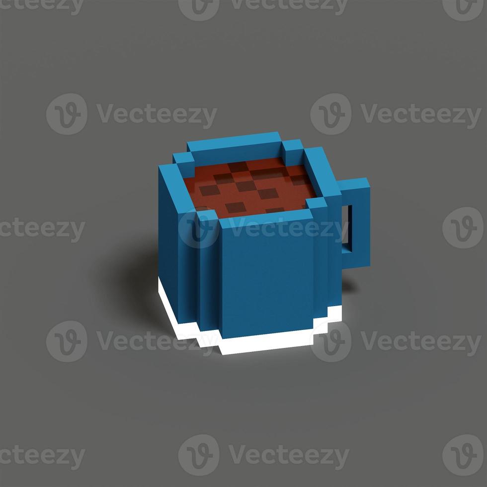 3D Rendering of drink cup using voxel style photo