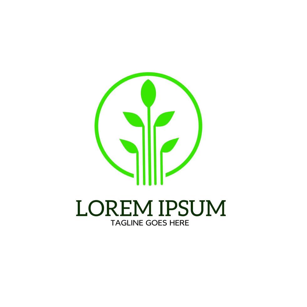 Logo ecology plants in circle vector