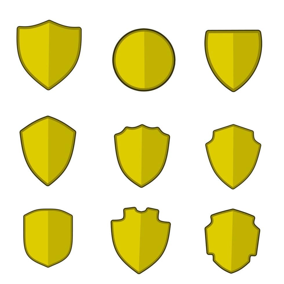 Set vector design shield gold color