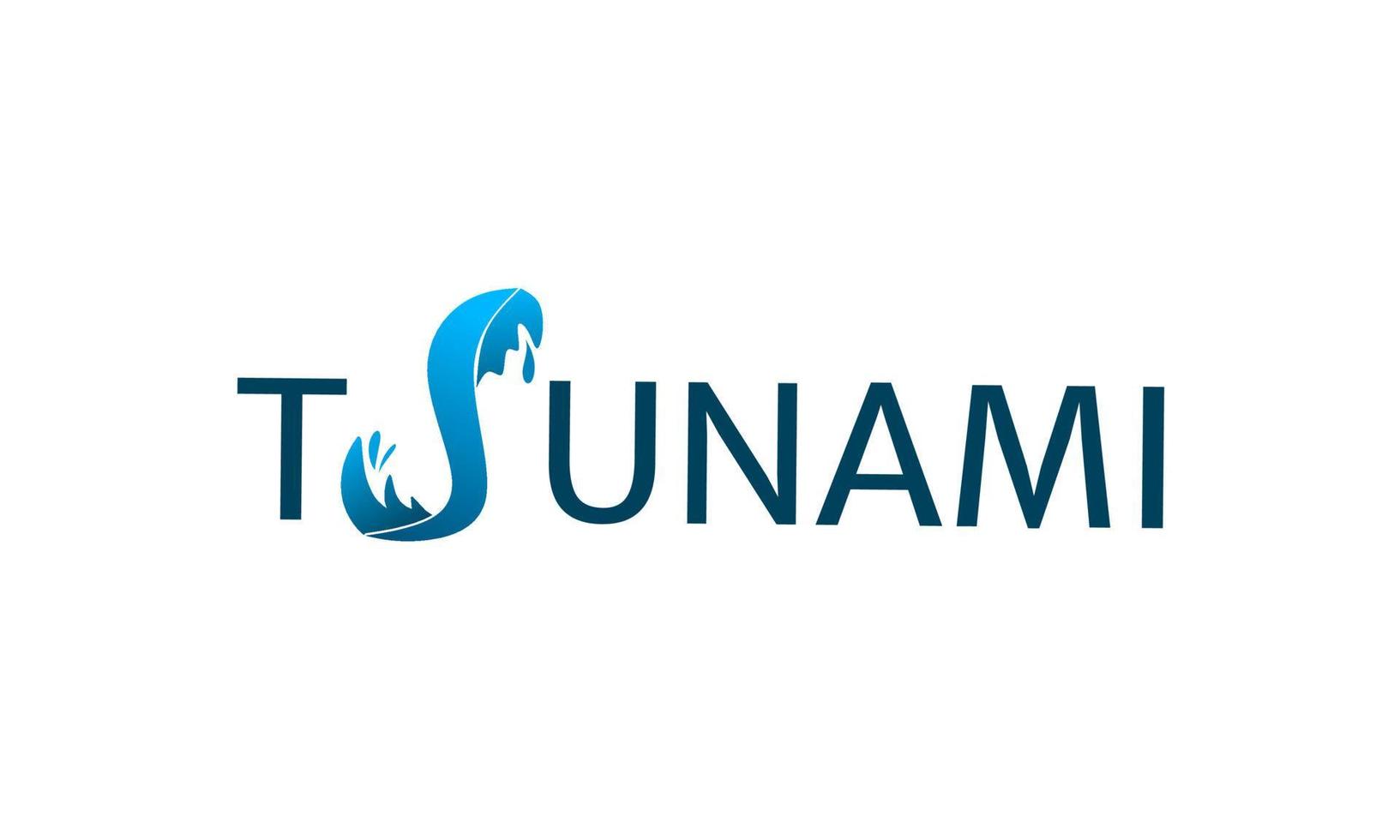 logo tipografía texto tsunami letras s formas olas vector